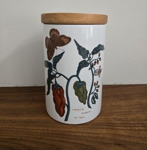 Portmeirion Botanic Garden "Capsicum Rubrum" (Red Pepper) Ceramic Storage Jar wi